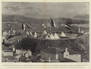 The Occupation of Canea, the Flags of the Great Powers Floating on the Battlements